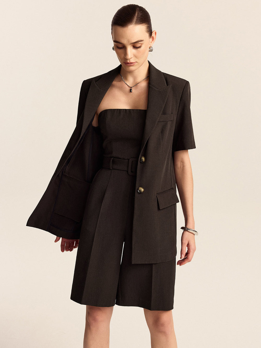 Blazer Oversize Manches Courtes