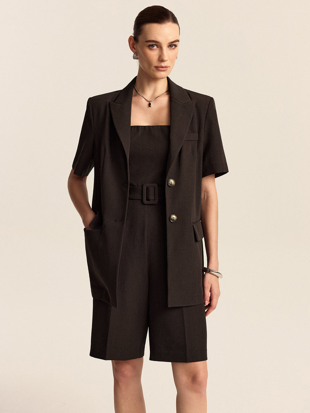 Blazer Oversize Manches Courtes