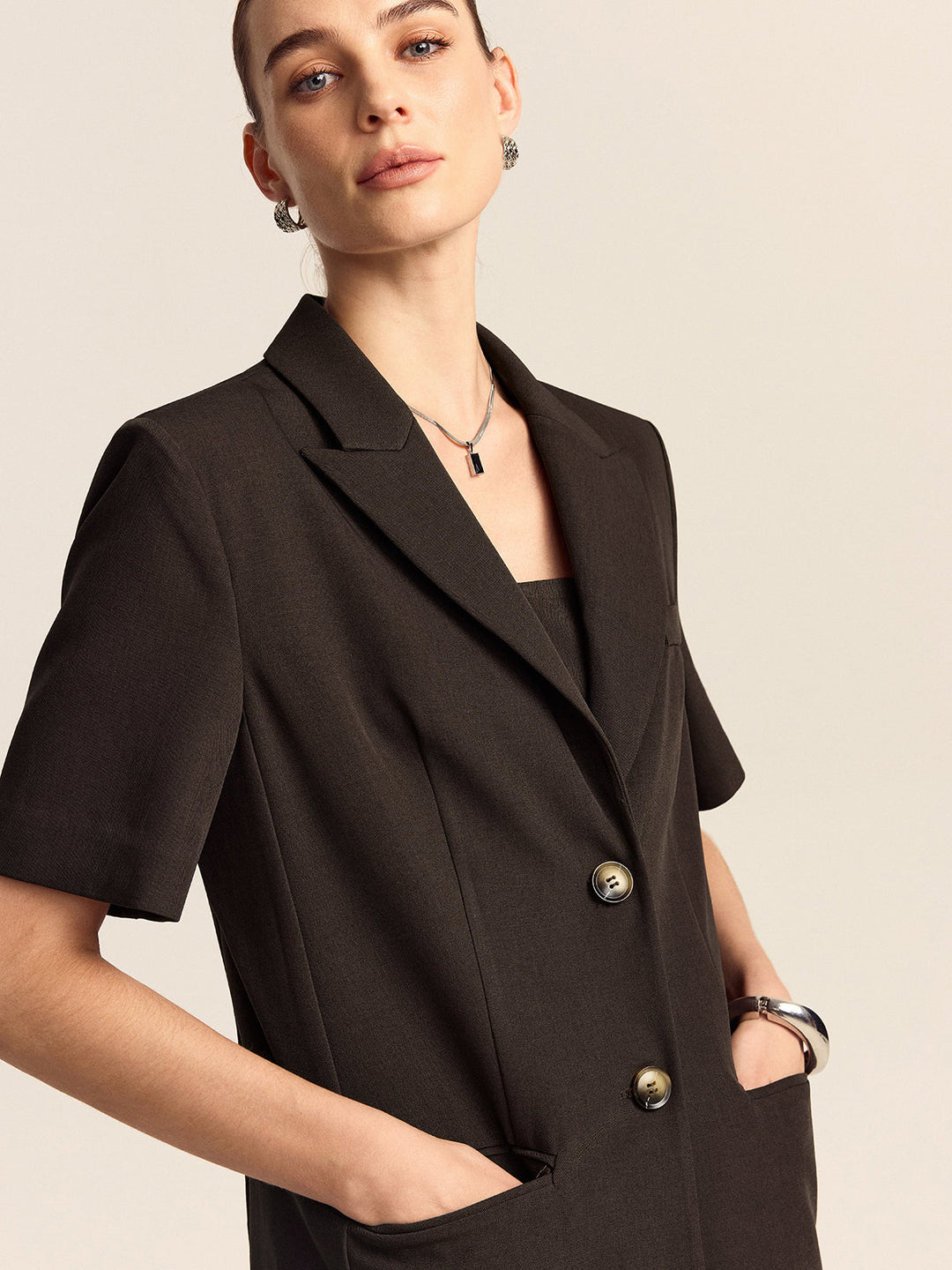 Blazer Oversize Manches Courtes