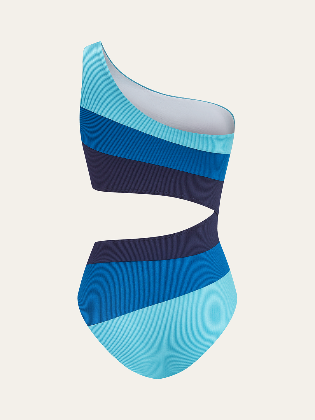 Maillot de bain asymétrique à rayures à une épaule