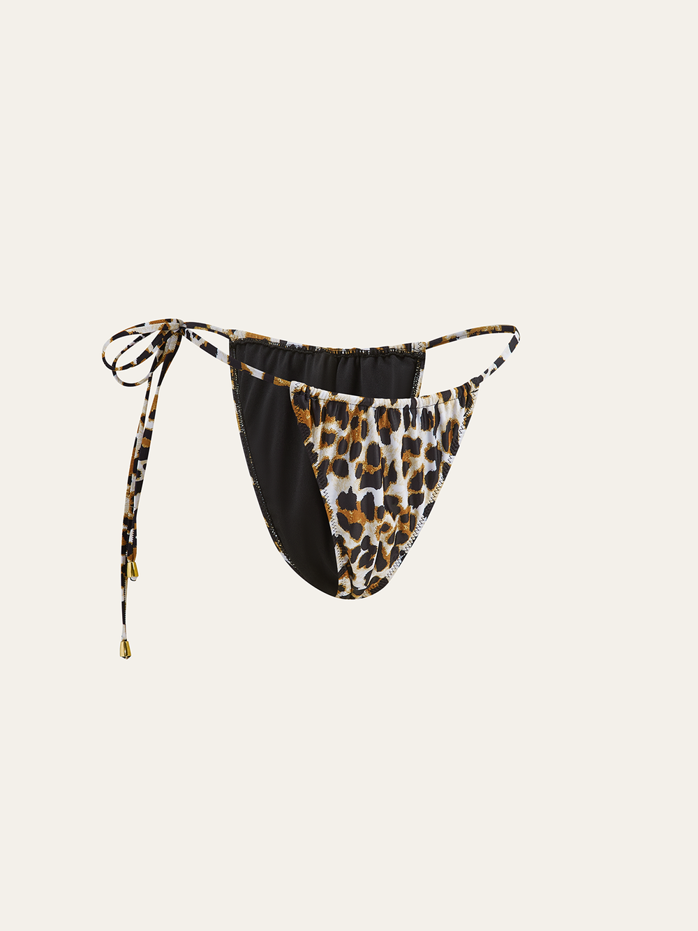 Bas de bikini à nouer avec imprimé léopard