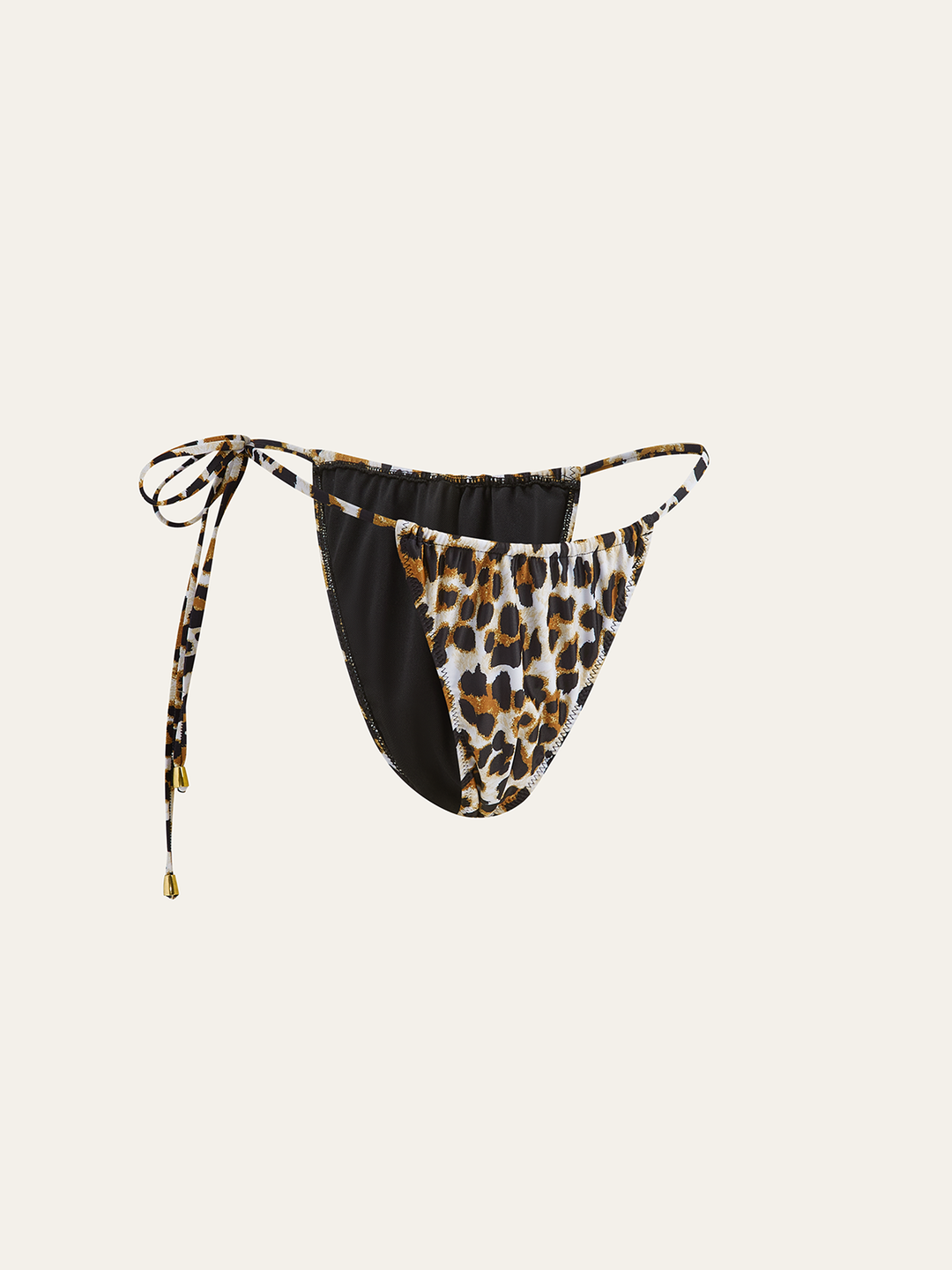 Bas de bikini à nouer avec imprimé léopard