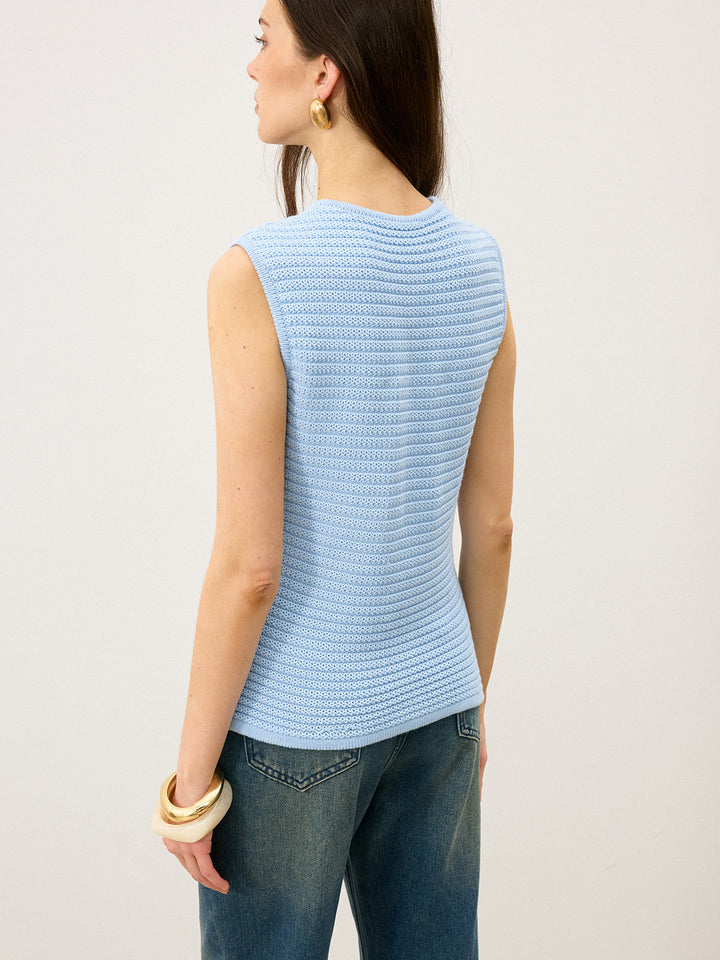 Gilet en maille à devanture boutonnée
