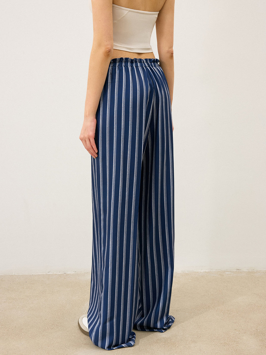 Pantalons Larges à Cordon de Serrage Rayés