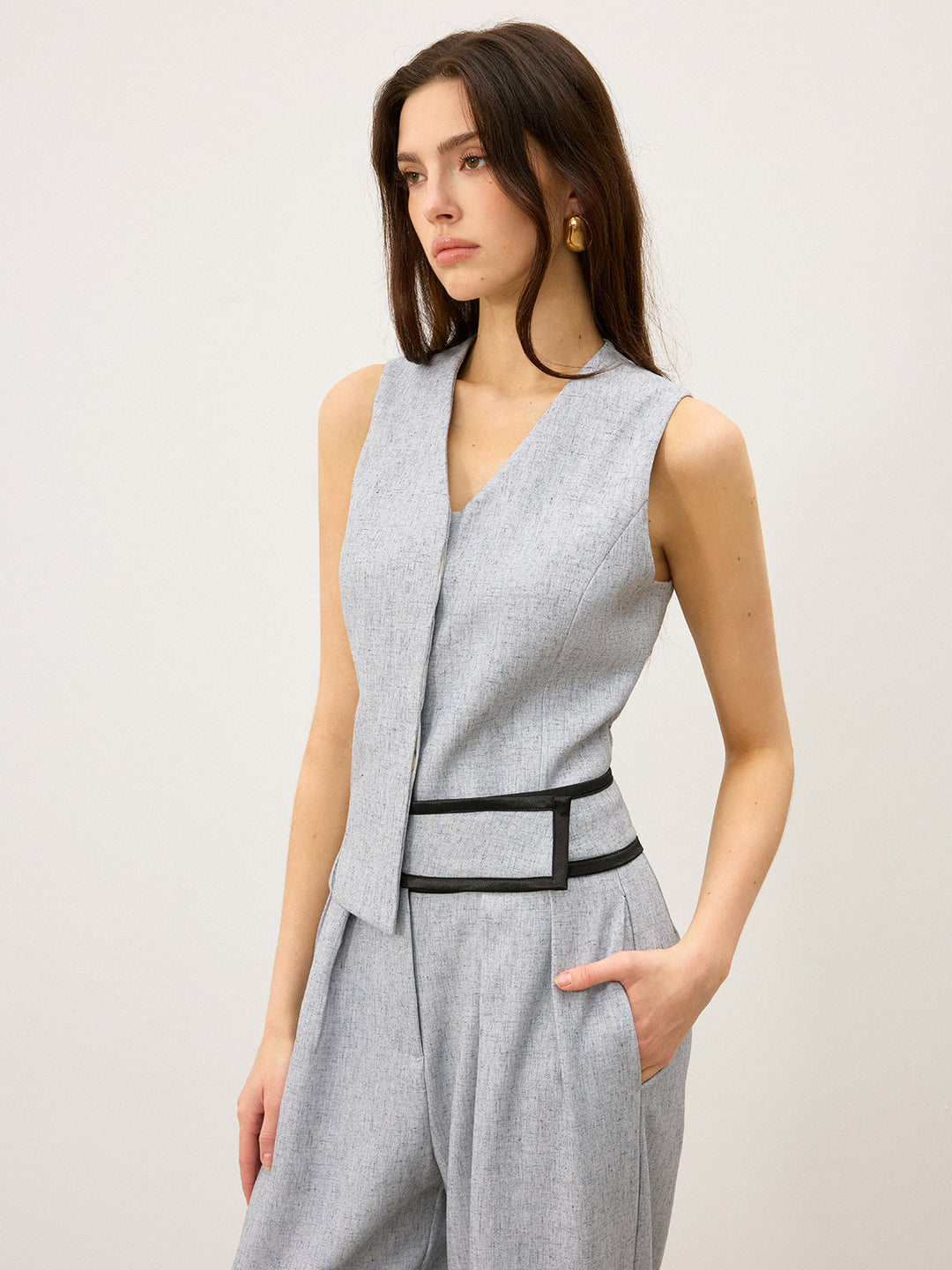 Gilet à revers fendu