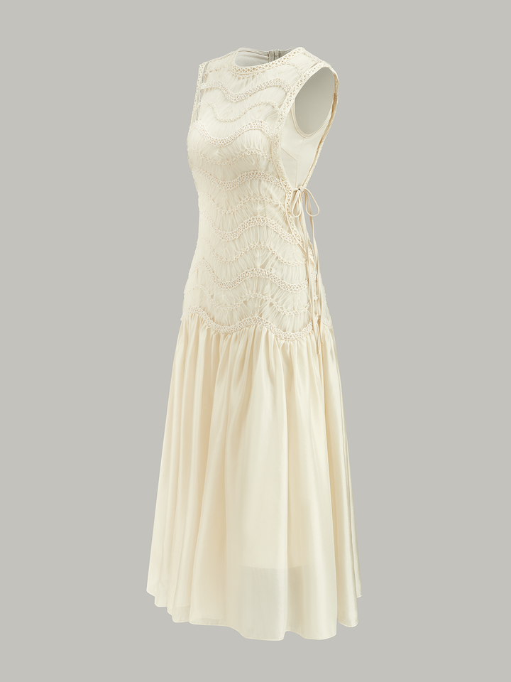 Robe en Tulle Texturé Semi-Transparent