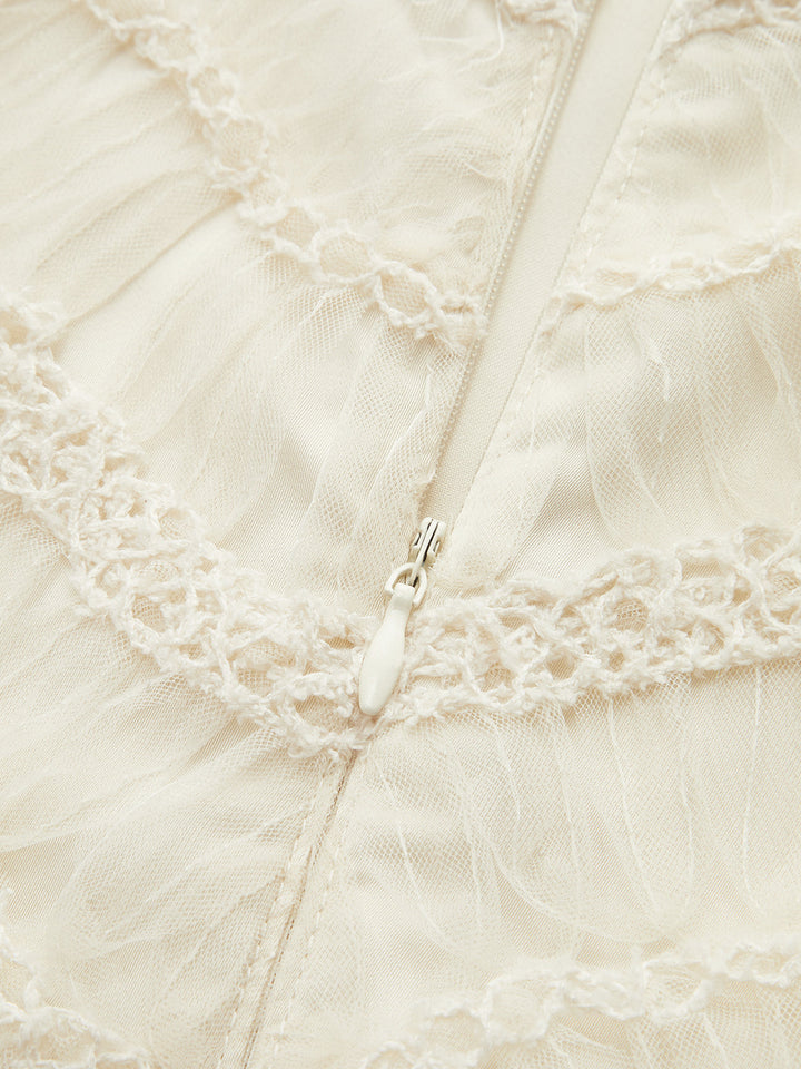 Robe en Tulle Texturé Semi-Transparent
