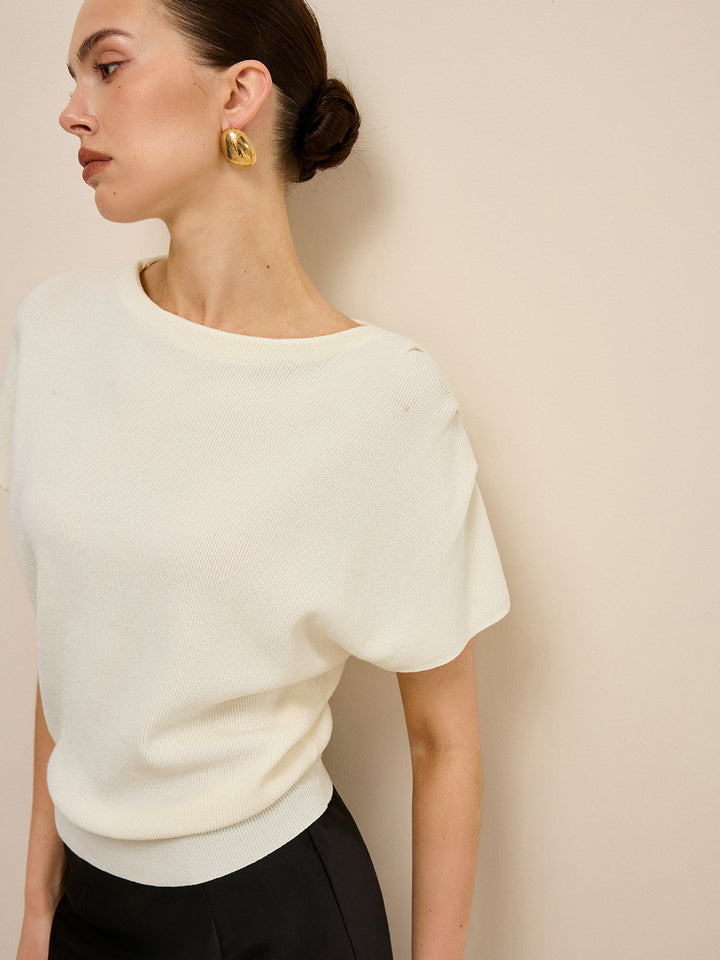 Haut en tricot à ourlet élastique
