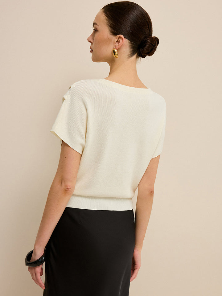 Haut en tricot à ourlet élastique
