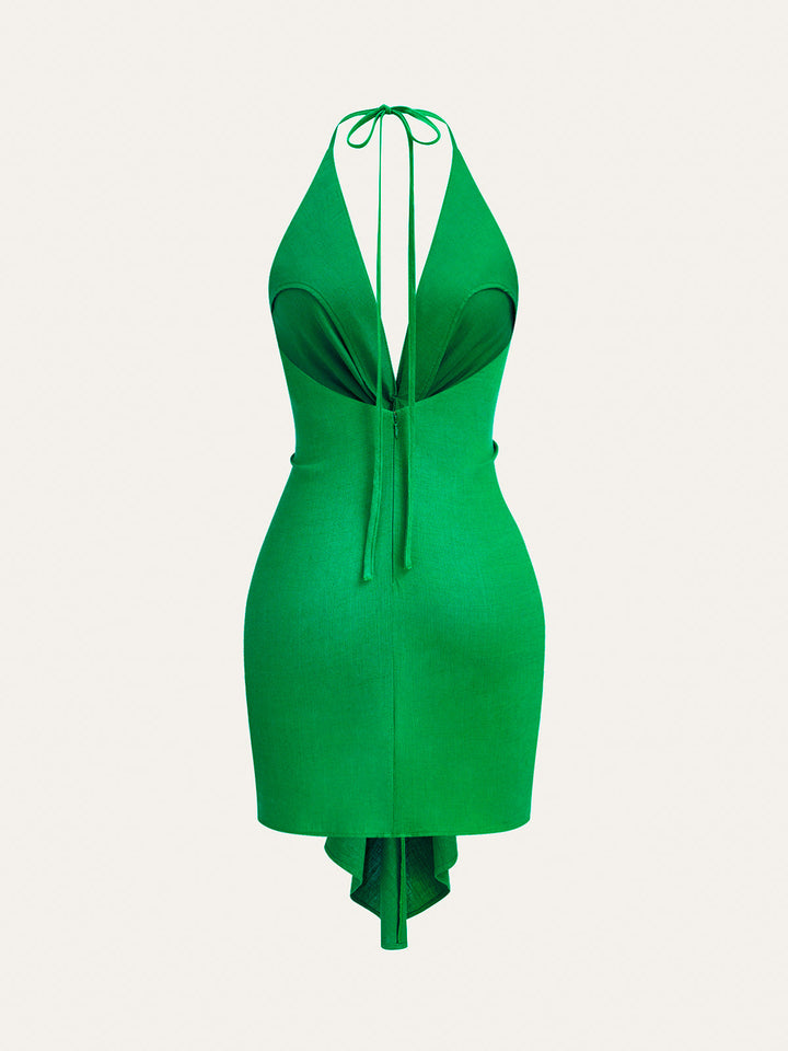 Robe à col bénitier nouée