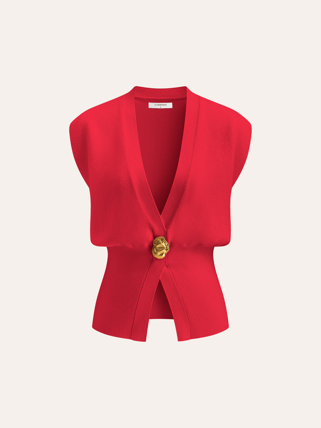 Gilet sans manches à col en V et boutons