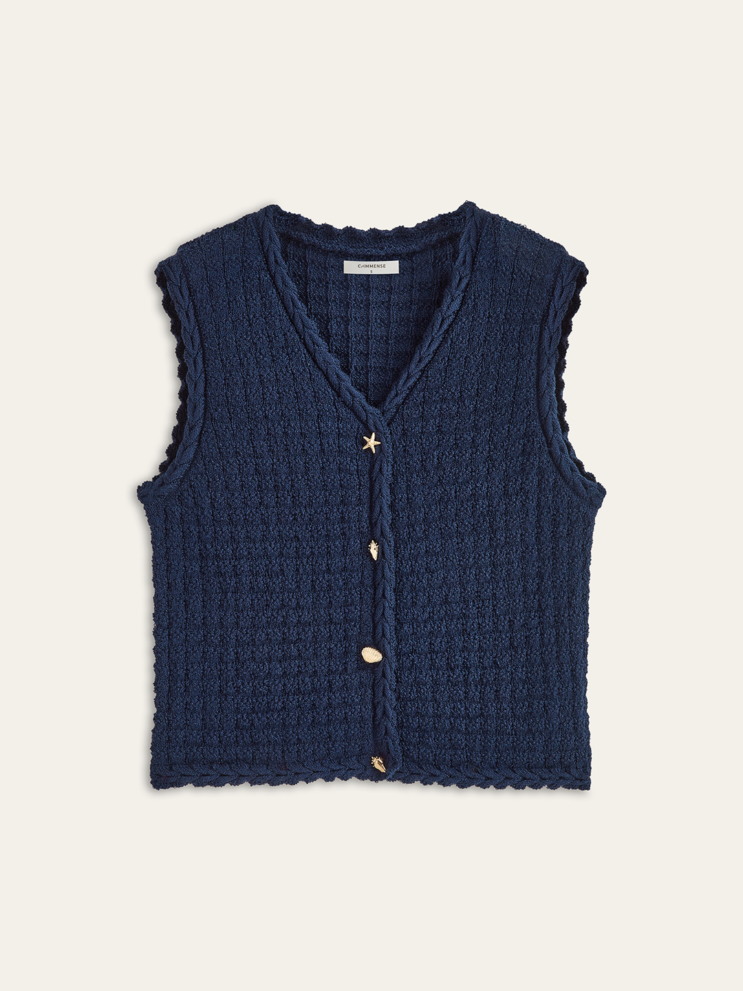 Gilet Boutonné Sans Manches à Col en V