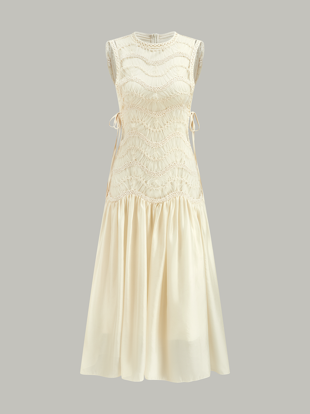 Robe en Tulle Texturé Semi-Transparent