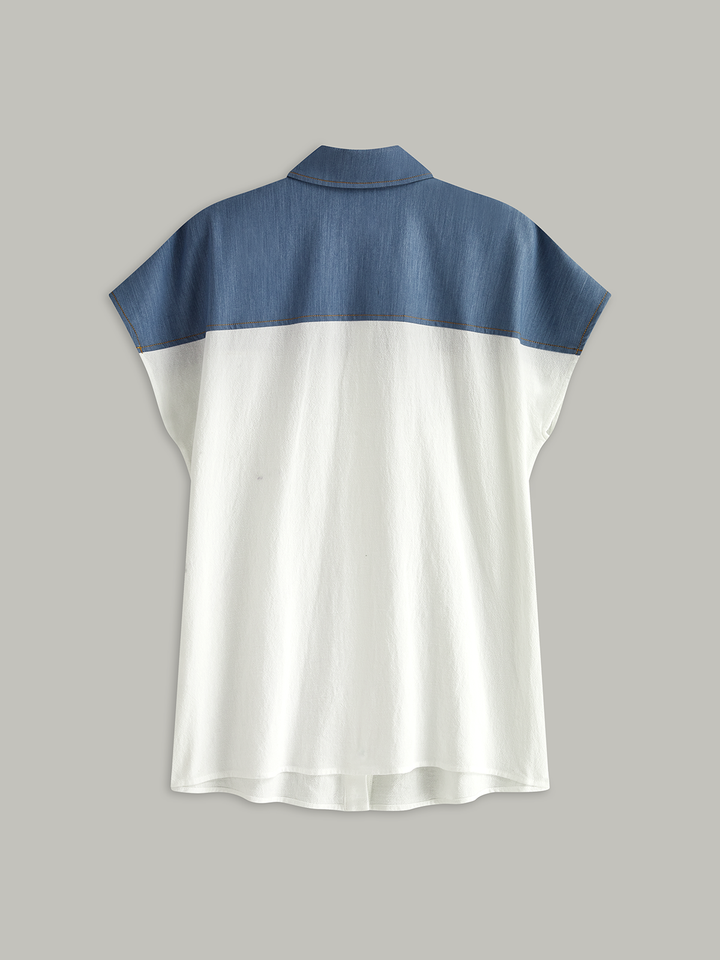 Chemise Manches Courtes Color Block