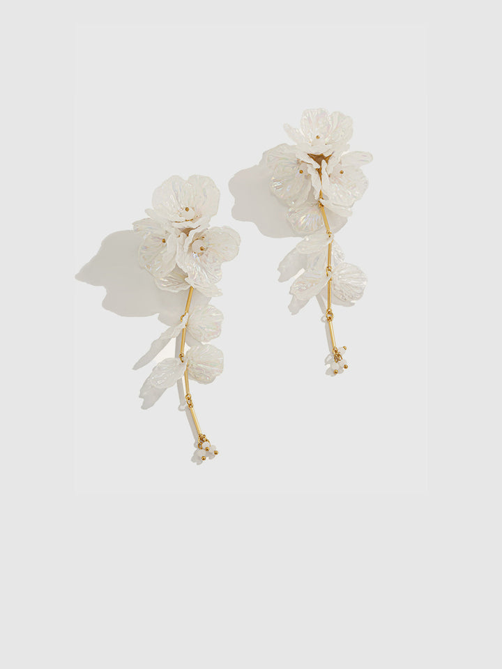 Boucles d'oreilles irisées florales