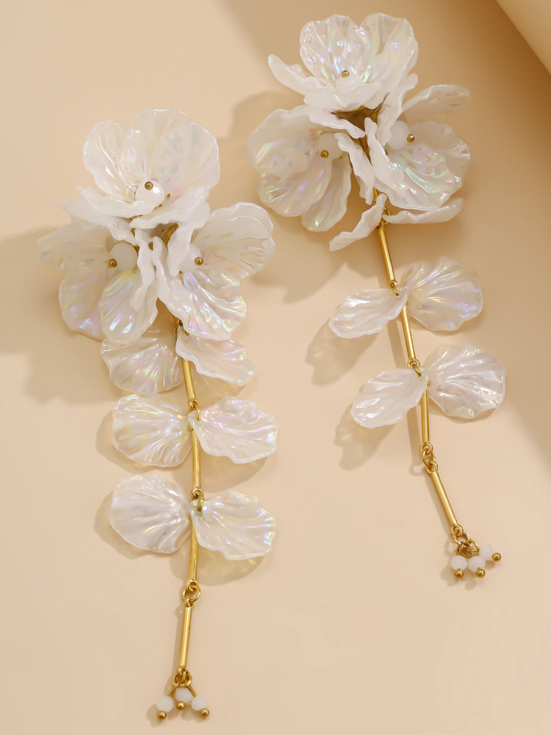 Boucles d'oreilles irisées florales