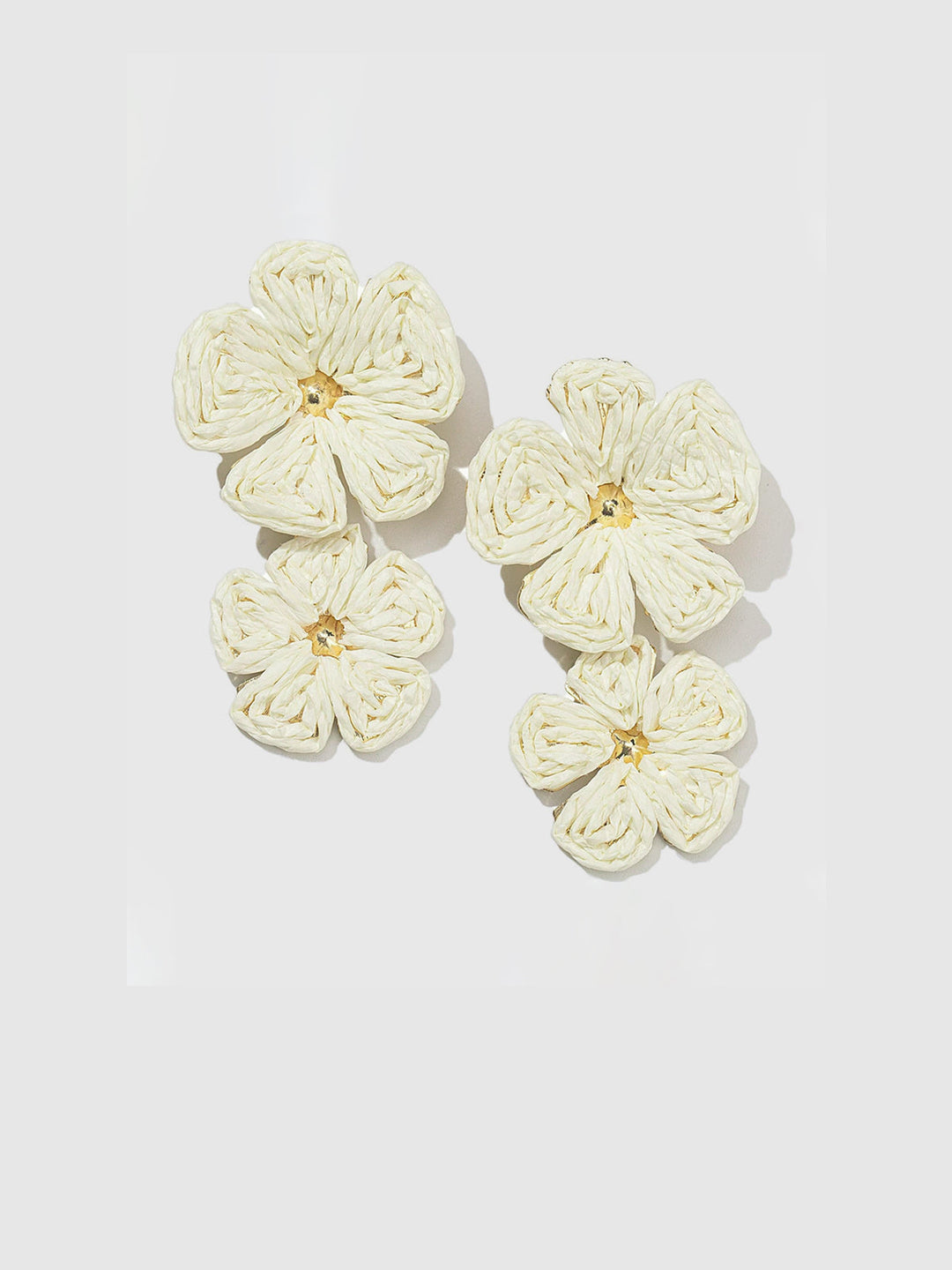Boucles d'oreilles pétales en dentelle dorée