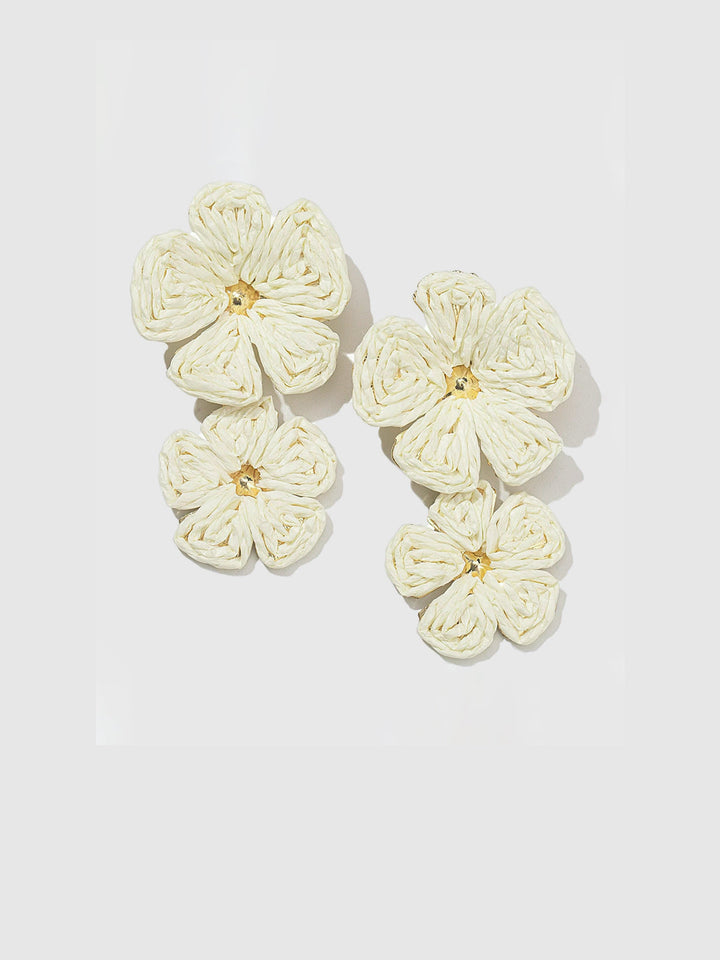 Boucles d'oreilles pétales en dentelle dorée