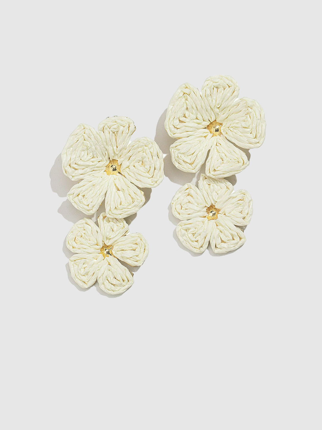 Boucles d'oreilles pétales en dentelle dorée