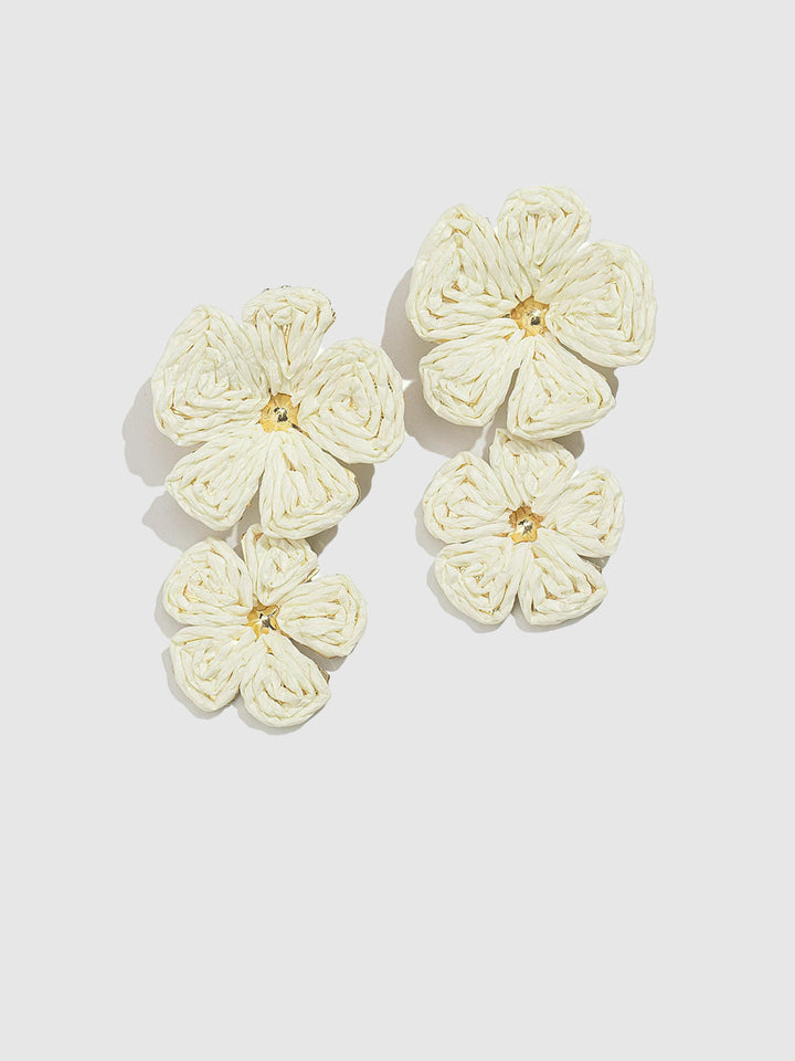 Boucles d'oreilles pétales en dentelle dorée