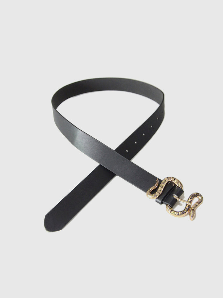 Ceinture en cuir avec boucle serpent