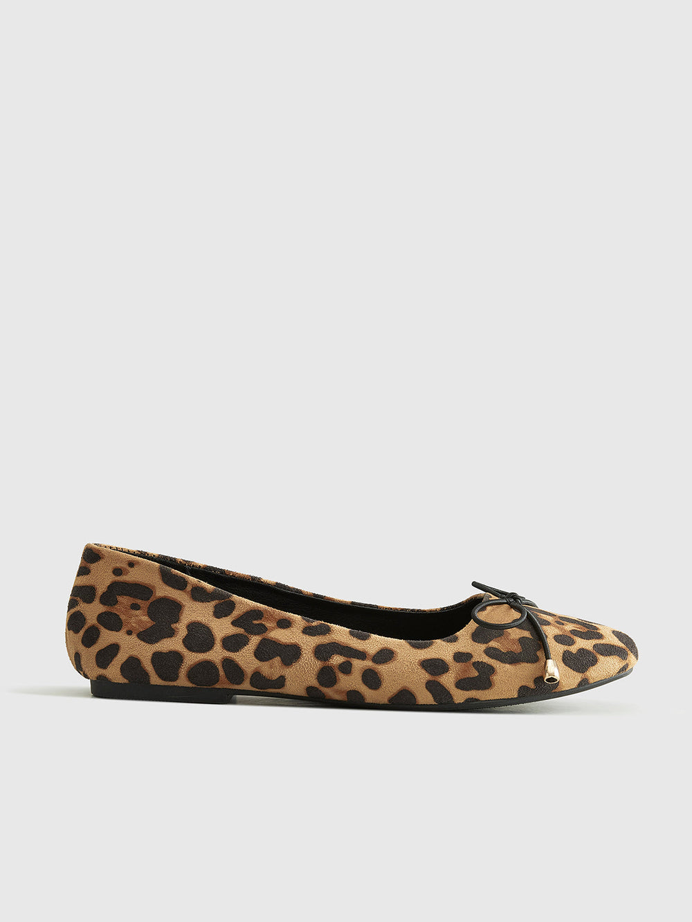 Ballerines imprimées léopard avec décoration de nœud