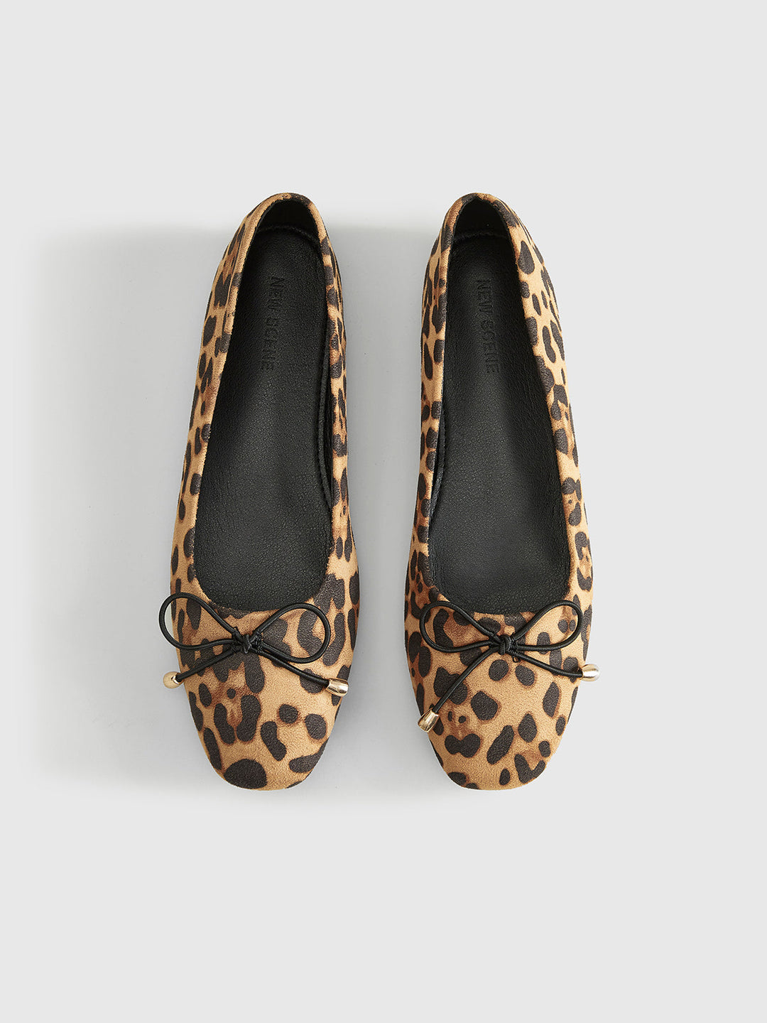 Ballerines imprimées léopard avec décoration de nœud