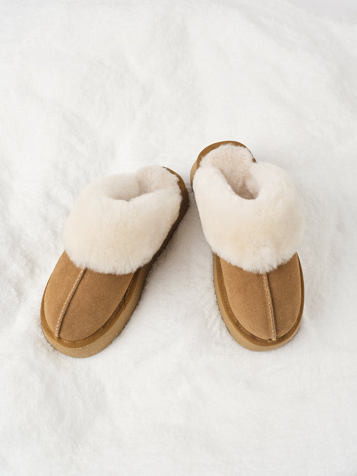 Bottes Chaussons Chaussures d'Hiver à Semelle Épaisse en Polaire