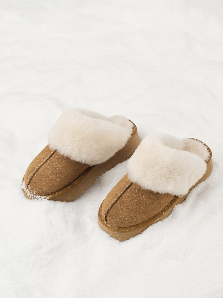 Bottes Chaussons Chaussures d'Hiver à Semelle Épaisse en Polaire