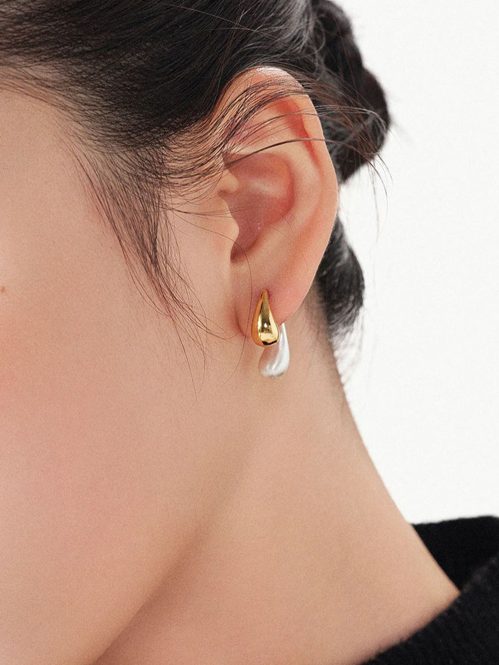 Boucles d'oreilles goutte d'eau bicolores