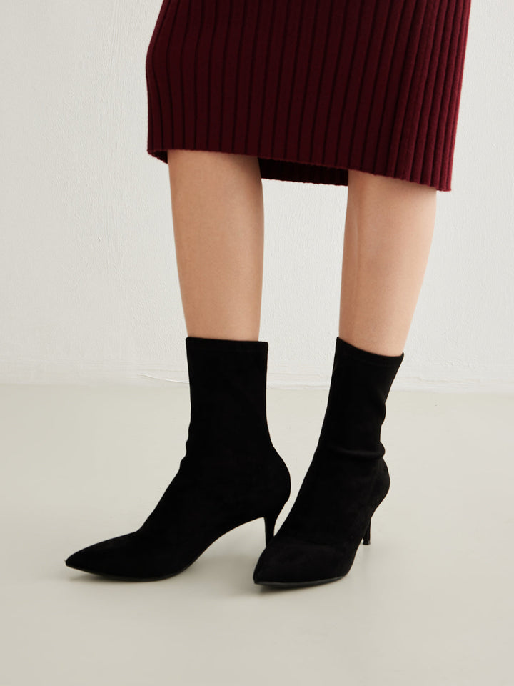 Bottes de cheville en daim à talon Slingback