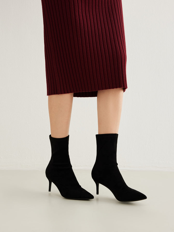 Bottes de cheville en daim à talon Slingback