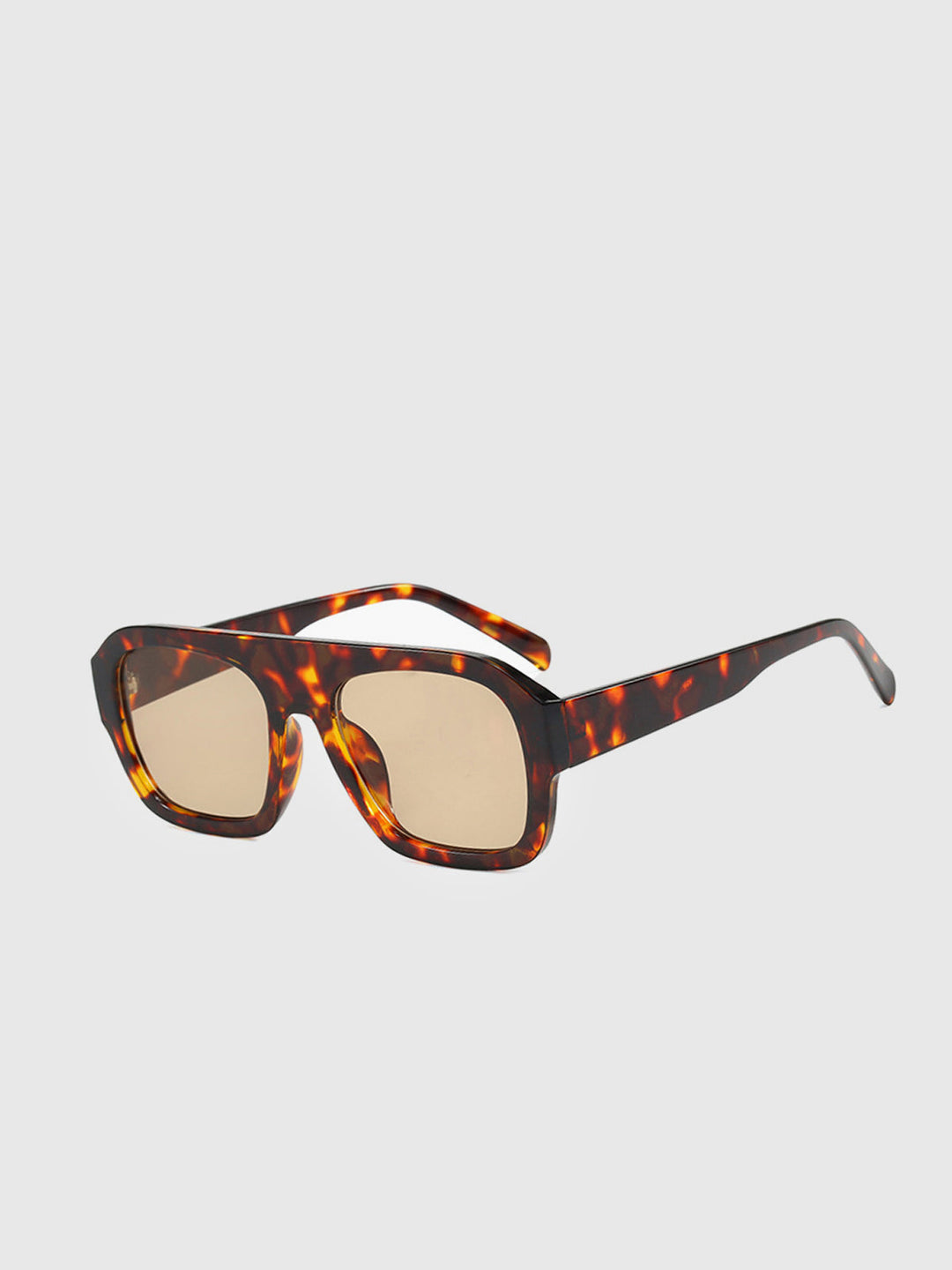 Lunettes de soleil carrées imprimées léopard