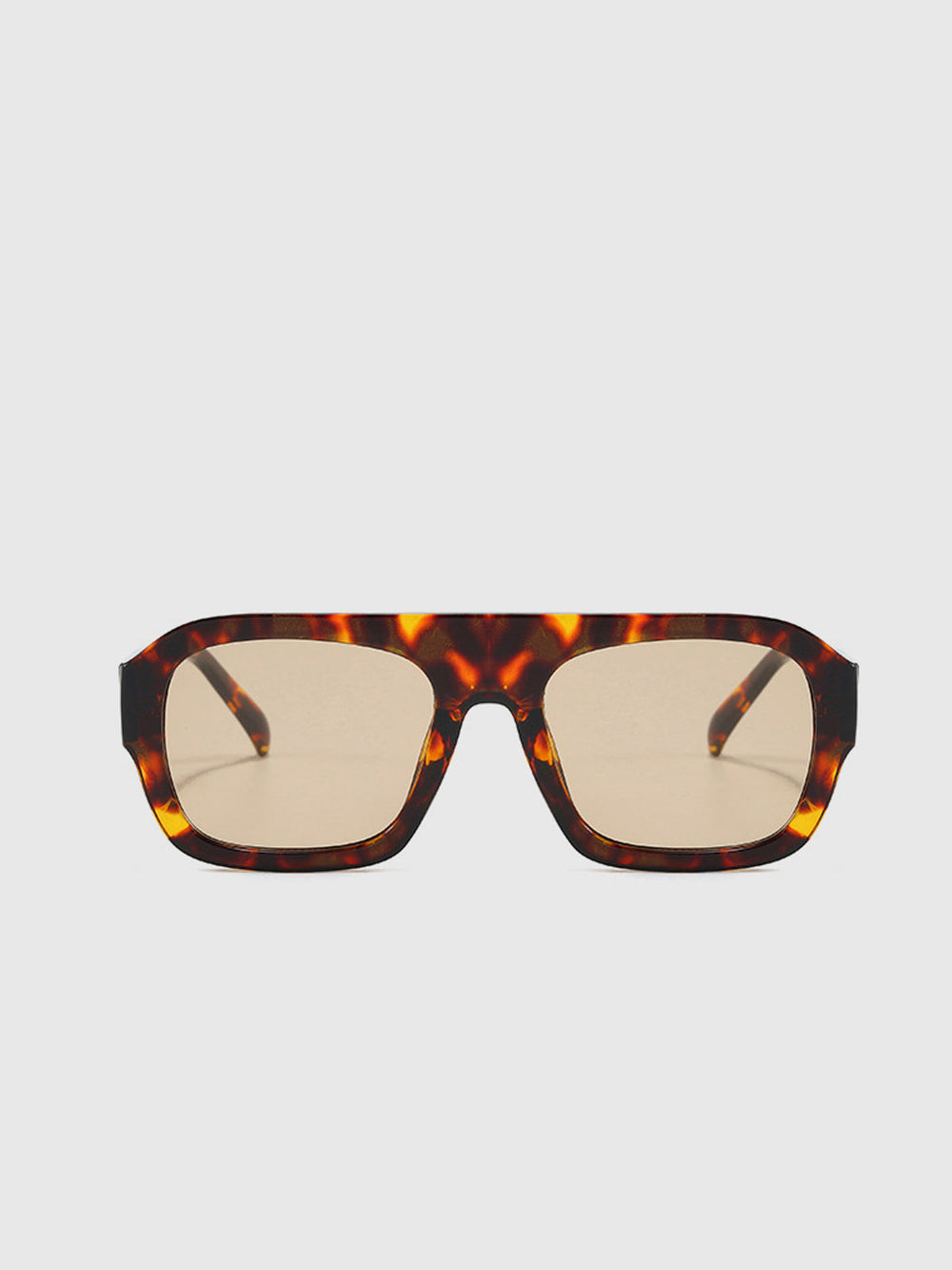 Lunettes de soleil carrées imprimées léopard