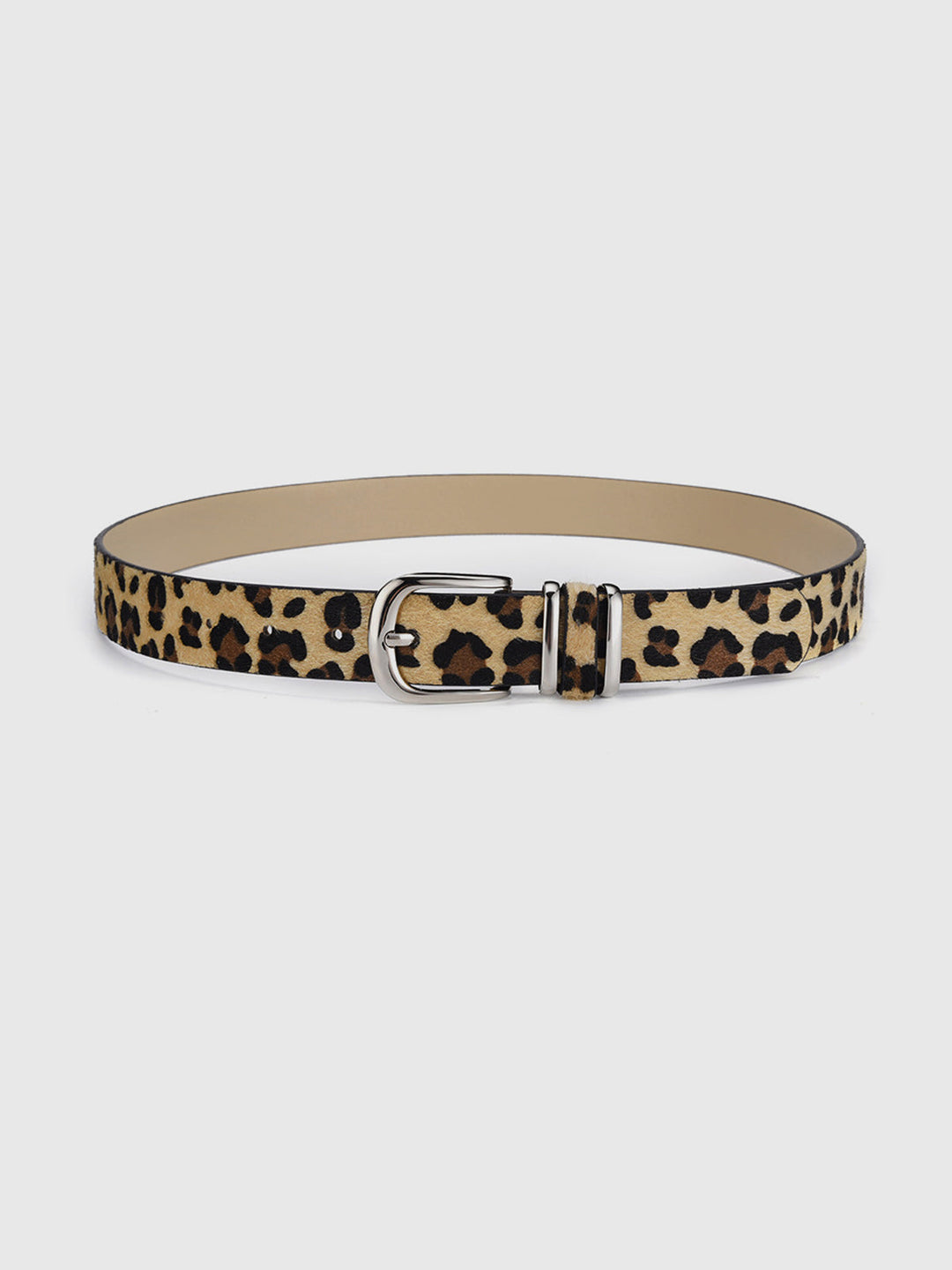 Ceinture à boucle imprimé léopard