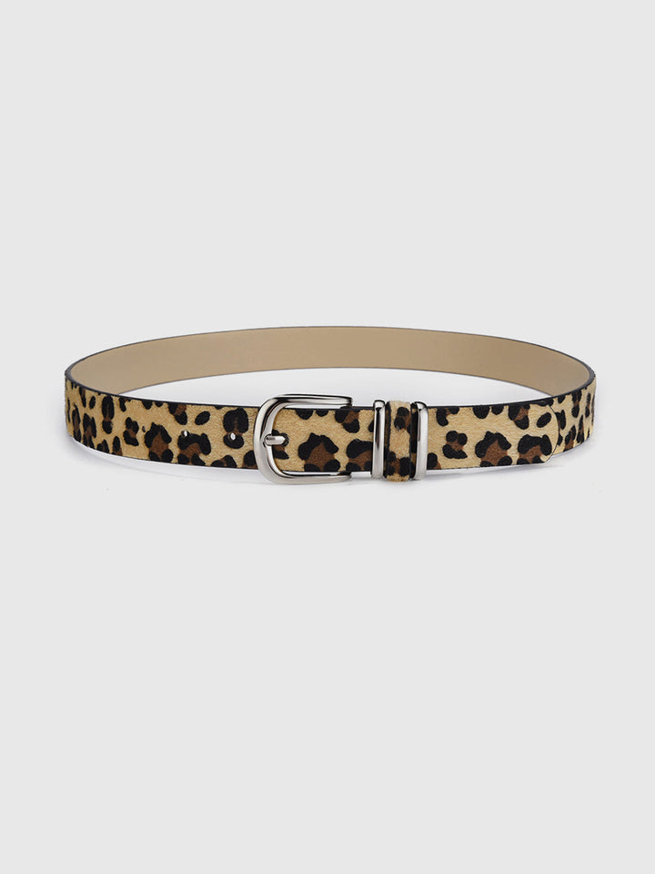 Ceinture à boucle imprimé léopard