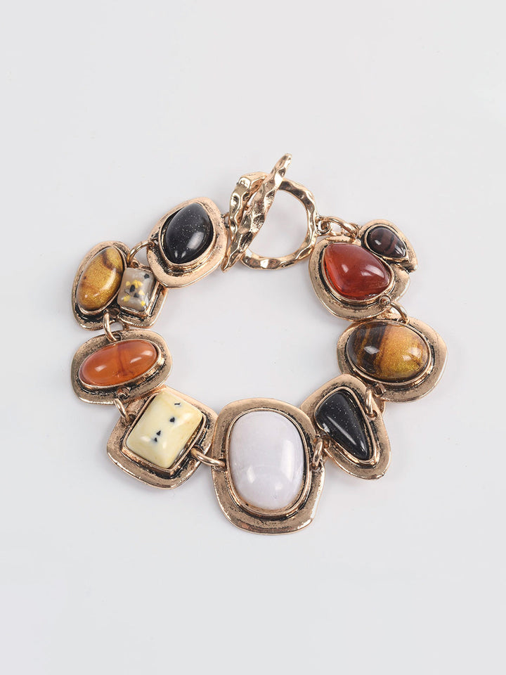 Bracelet Bohème en Pierre Géométrique