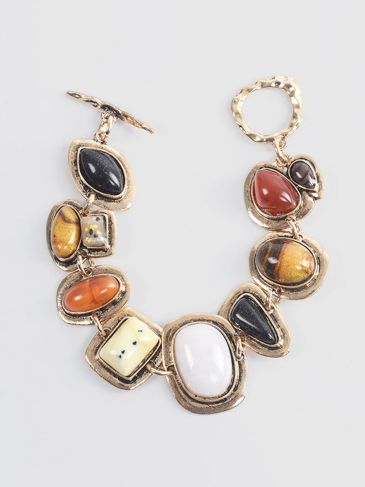 Bracelet Bohème en Pierre Géométrique