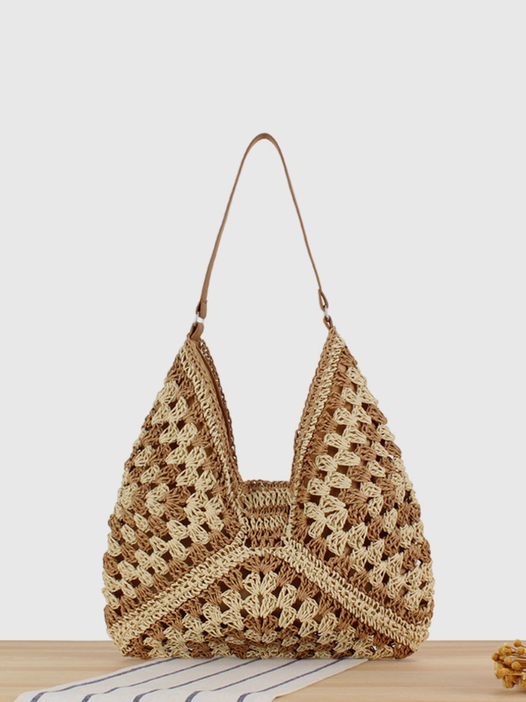 Sac Épaule Macramé Crochet Vintage