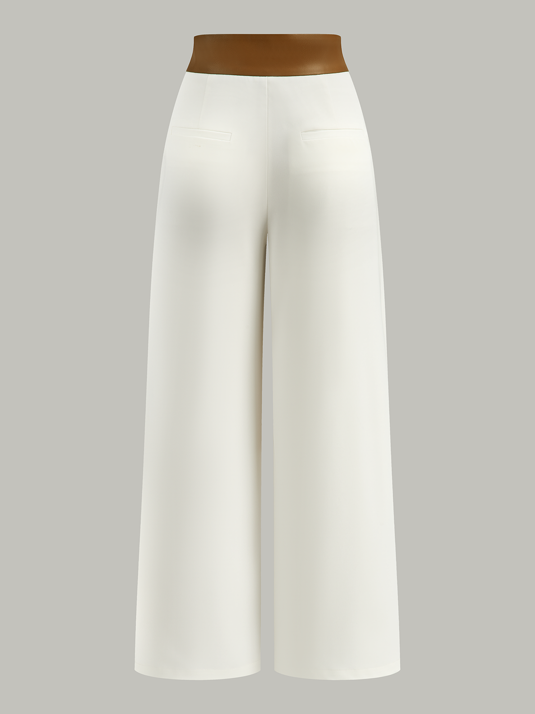 Pantalons Ample en Similicuir Bicolore