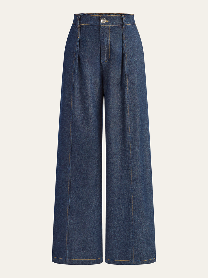 Pantalons en jean larges à taille mi-haute