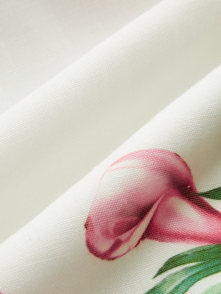 Robe Courte Ceinturée à Imprimé Floral