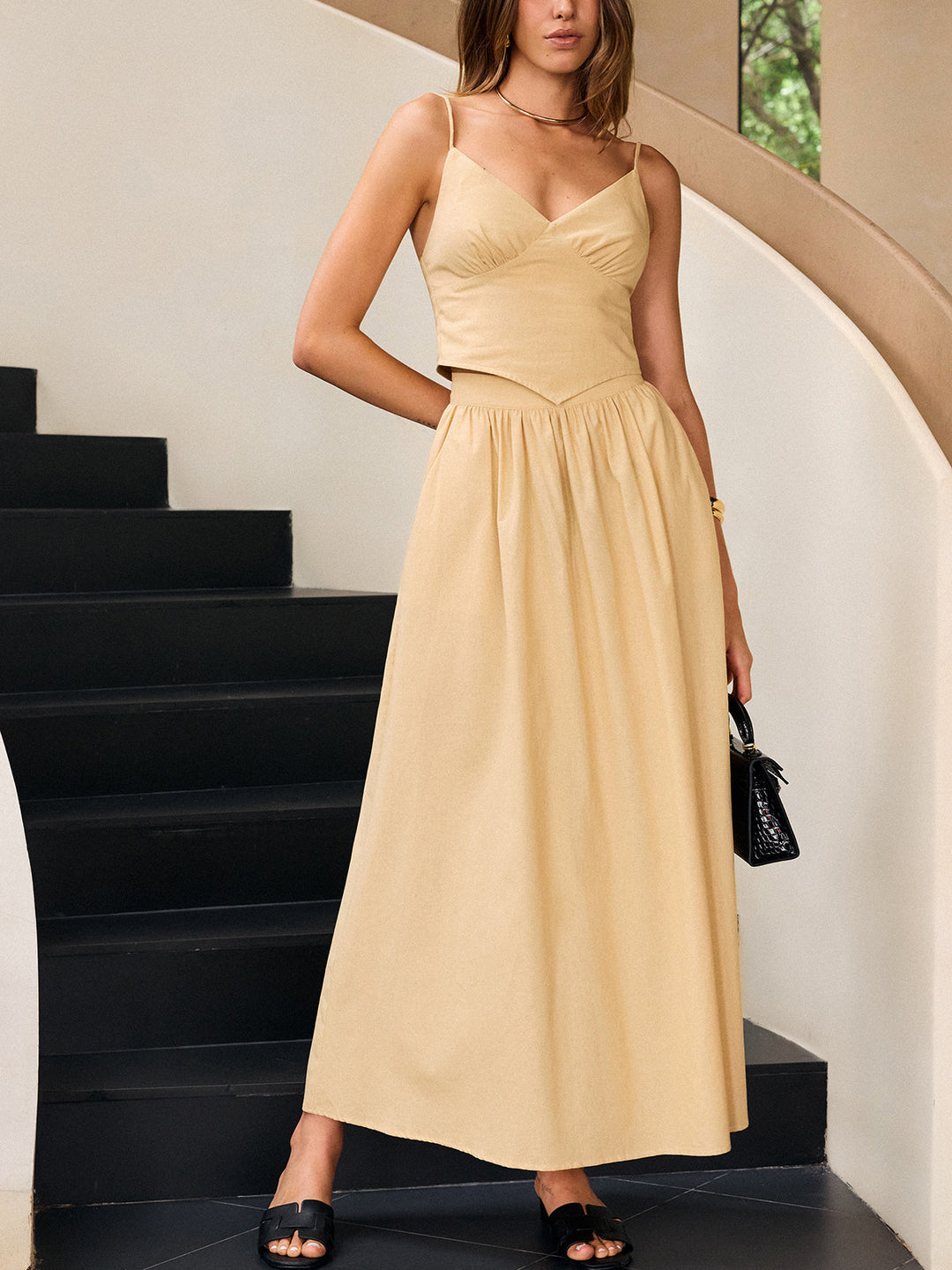 Ensemble Dos Nu Cami et Jupe Maxi