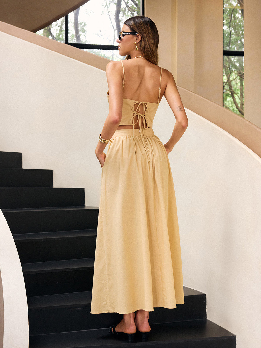Ensemble Dos Nu Cami et Jupe Maxi
