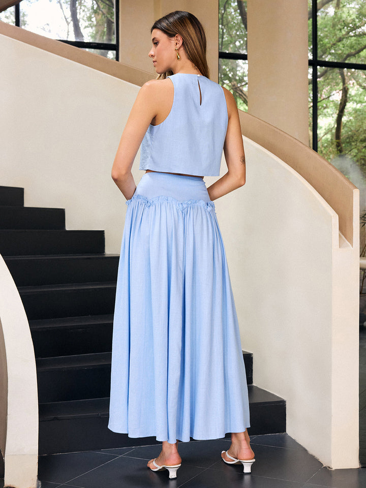 Ensemble Jupe Longue Volants Lin & Coton