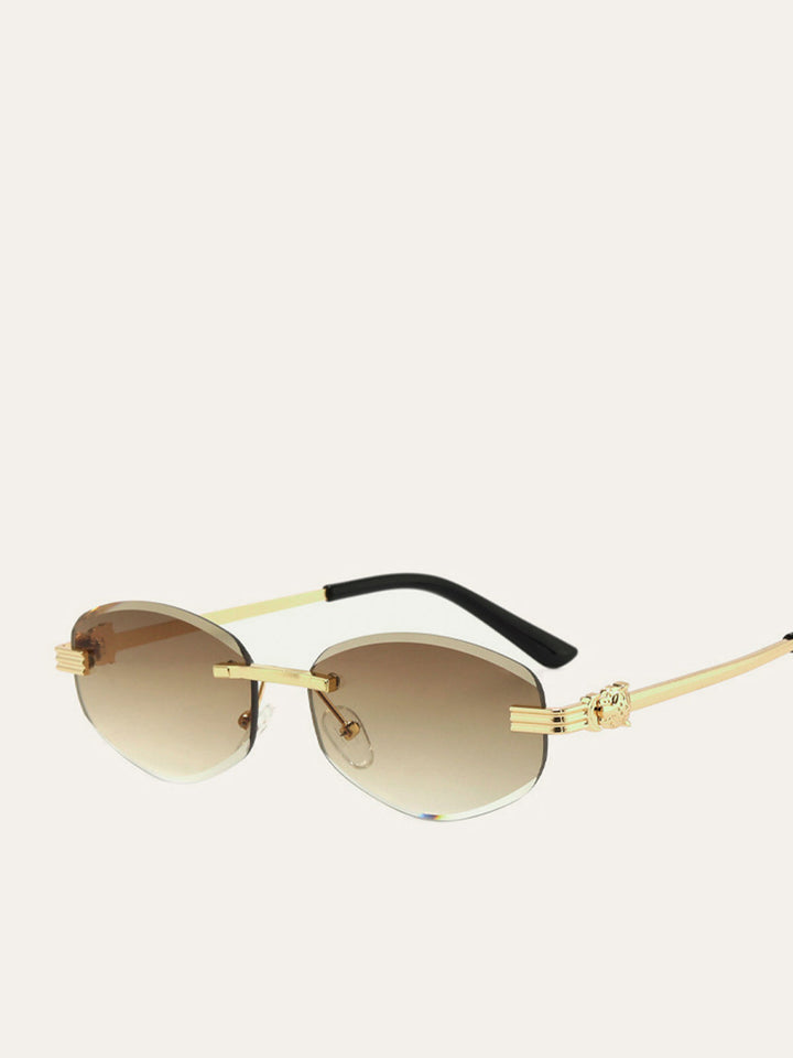 Lunettes de soleil dégradées sans monture dorées