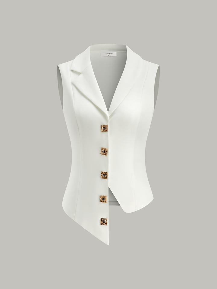 Gilet à Devant Boutonné Asymétrique