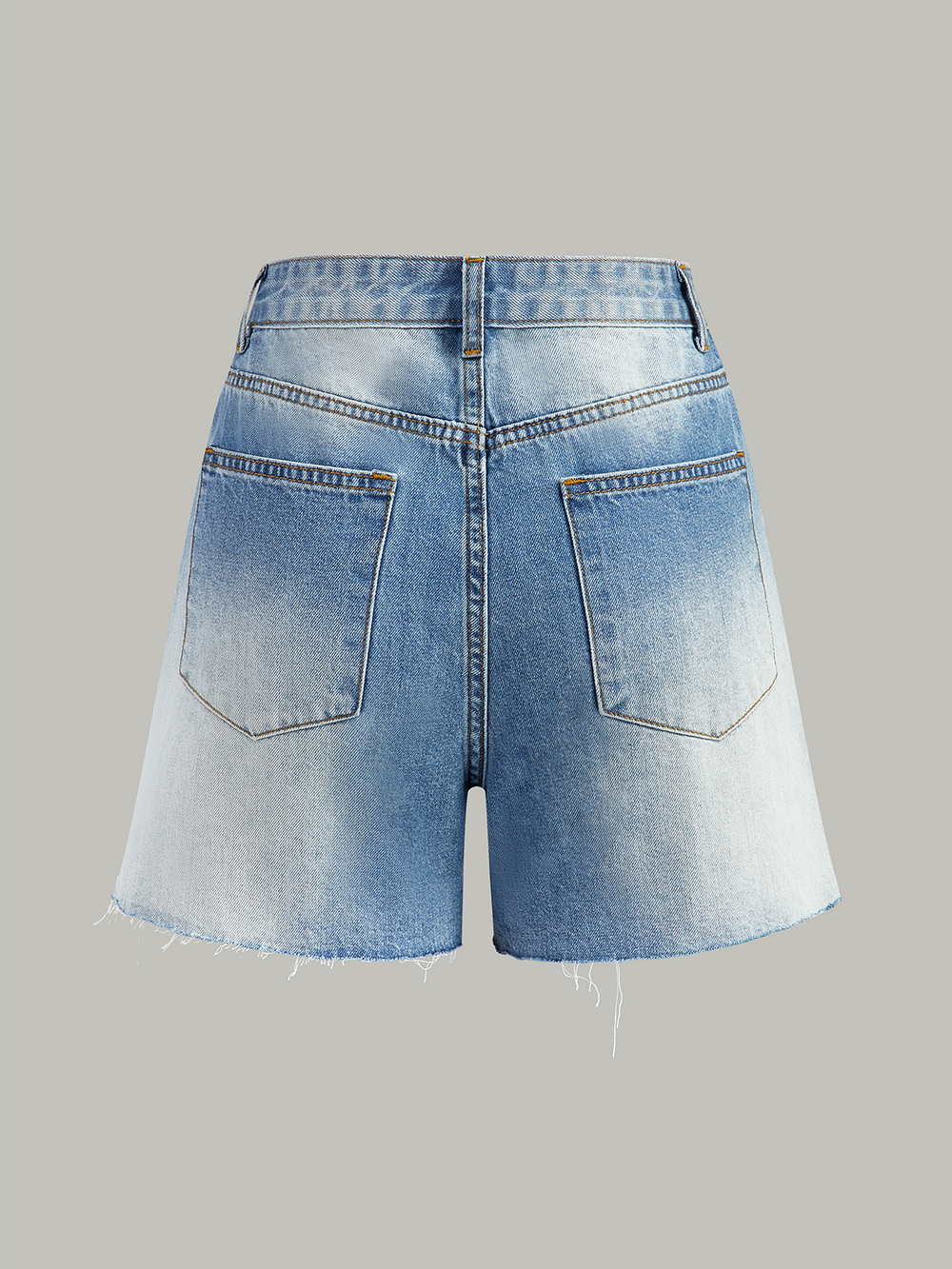 Shorts en jean délavé à taille asymétrique