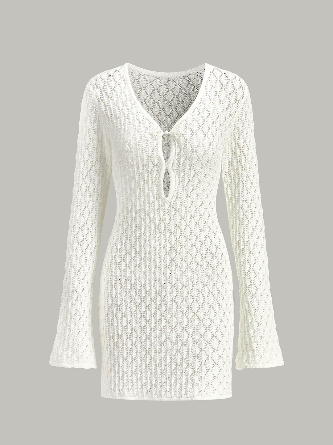 Robe Pull Maille Transparente avec Détail Découpé