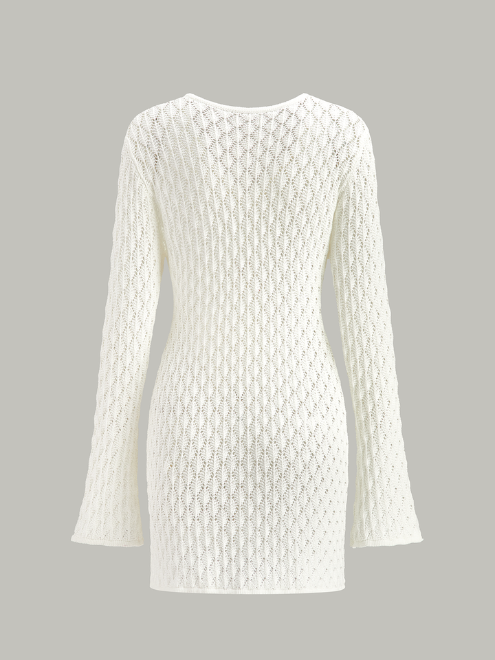 Robe pull en maille transparente avec détail découpé